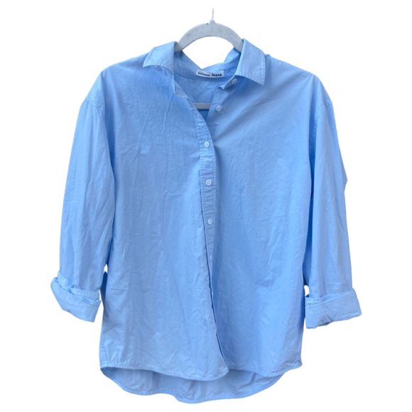 Reformation Cotton Poplin Button Up Shirt Sz M - Picture 1 of 7